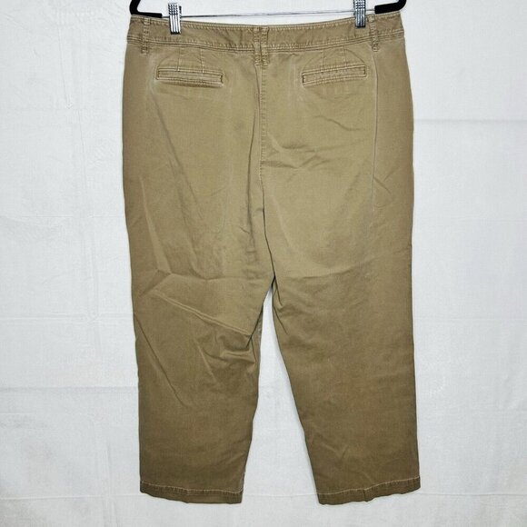 Talbots Women's Capri Dark Khaki Chinos Stretch Size 18 (36 x 24.5) High-Rise - Picture 7 of 9
